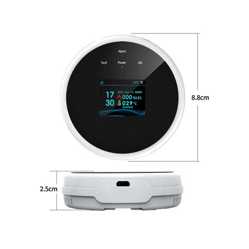 Wifi Natural Gas Leakage Detector Sensor Smart Alarm Gas Fire Security Digital LED Temperature Display